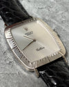 Rolex Cellini Ref. 4087 vintage dress watch with silver sunburst dial and cushion-shaped 18K white gold case