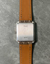 Case back of Piaget 90154 in solid 18K white gold, showing rectangular proportions and clean finishing